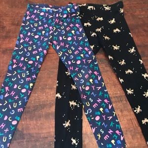 Cat & Jack leggings 6 and 6x unicorn and alphabet.